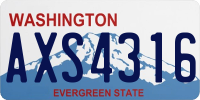 WA license plate AXS4316