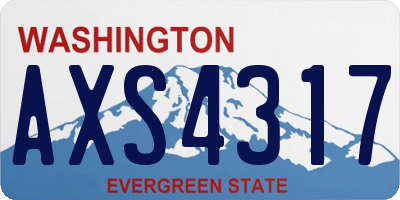 WA license plate AXS4317