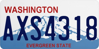 WA license plate AXS4318