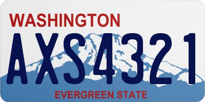 WA license plate AXS4321