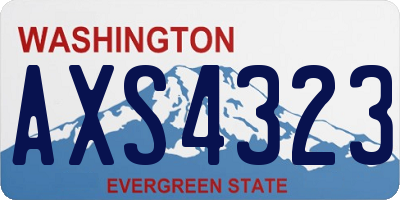 WA license plate AXS4323