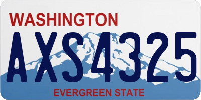 WA license plate AXS4325