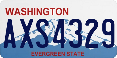 WA license plate AXS4329
