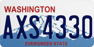 WA license plate AXS4330