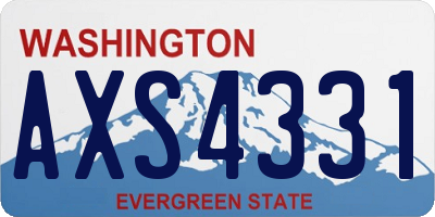 WA license plate AXS4331