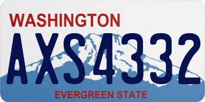 WA license plate AXS4332