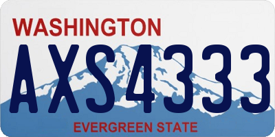 WA license plate AXS4333