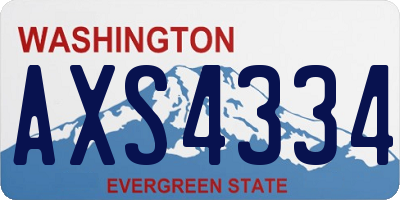WA license plate AXS4334