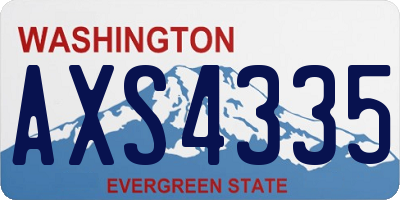 WA license plate AXS4335