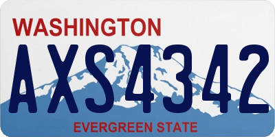 WA license plate AXS4342