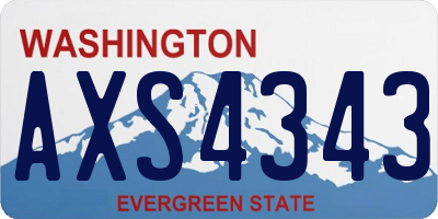 WA license plate AXS4343