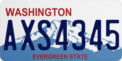 WA license plate AXS4345