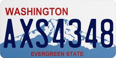 WA license plate AXS4348