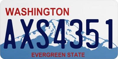 WA license plate AXS4351
