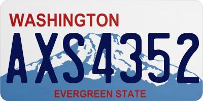 WA license plate AXS4352