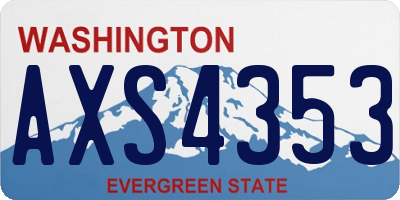 WA license plate AXS4353