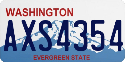 WA license plate AXS4354