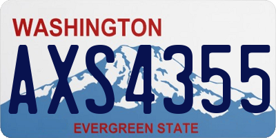 WA license plate AXS4355