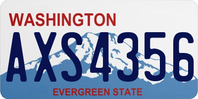 WA license plate AXS4356