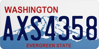 WA license plate AXS4358