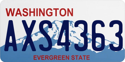 WA license plate AXS4363