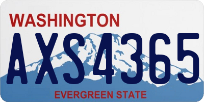 WA license plate AXS4365