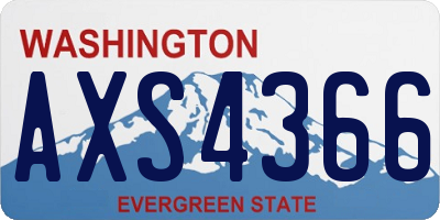 WA license plate AXS4366