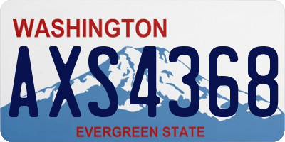 WA license plate AXS4368