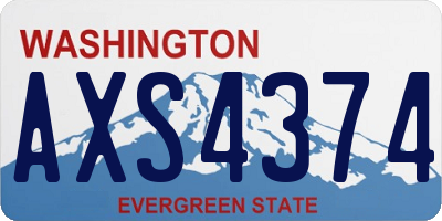 WA license plate AXS4374