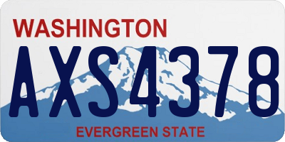 WA license plate AXS4378