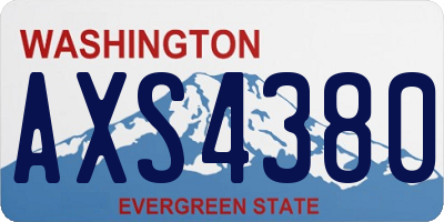WA license plate AXS4380