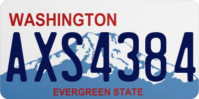 WA license plate AXS4384