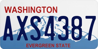 WA license plate AXS4387