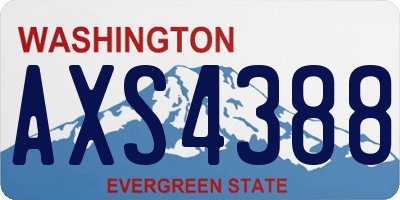 WA license plate AXS4388