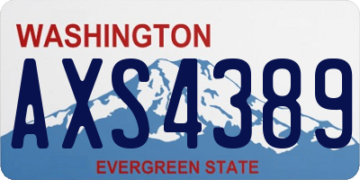 WA license plate AXS4389