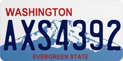 WA license plate AXS4392