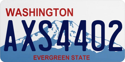 WA license plate AXS4402