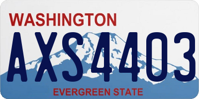 WA license plate AXS4403