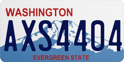 WA license plate AXS4404