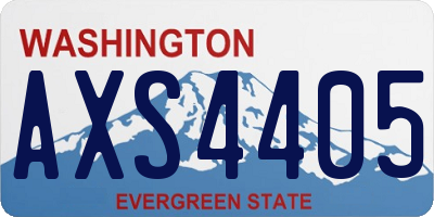 WA license plate AXS4405