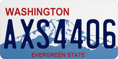 WA license plate AXS4406