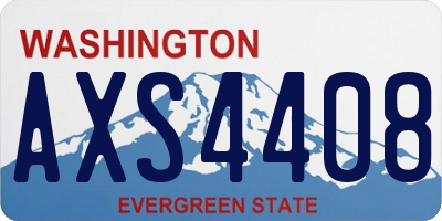 WA license plate AXS4408