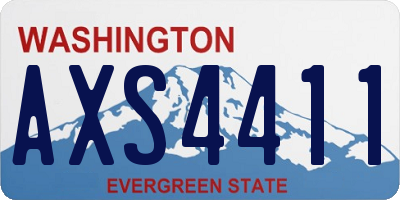 WA license plate AXS4411