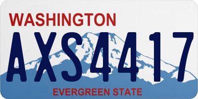 WA license plate AXS4417