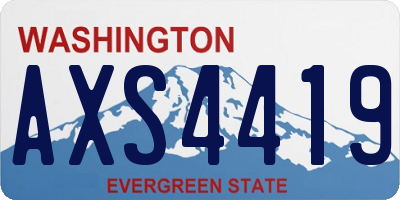 WA license plate AXS4419
