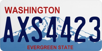 WA license plate AXS4423
