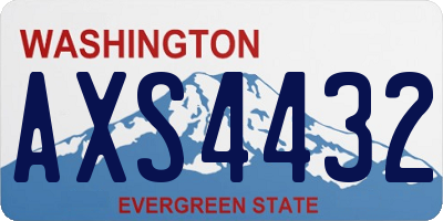 WA license plate AXS4432
