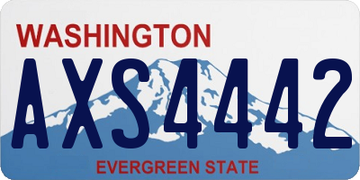 WA license plate AXS4442