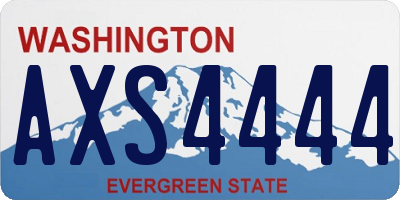 WA license plate AXS4444