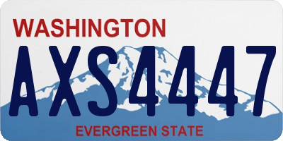 WA license plate AXS4447